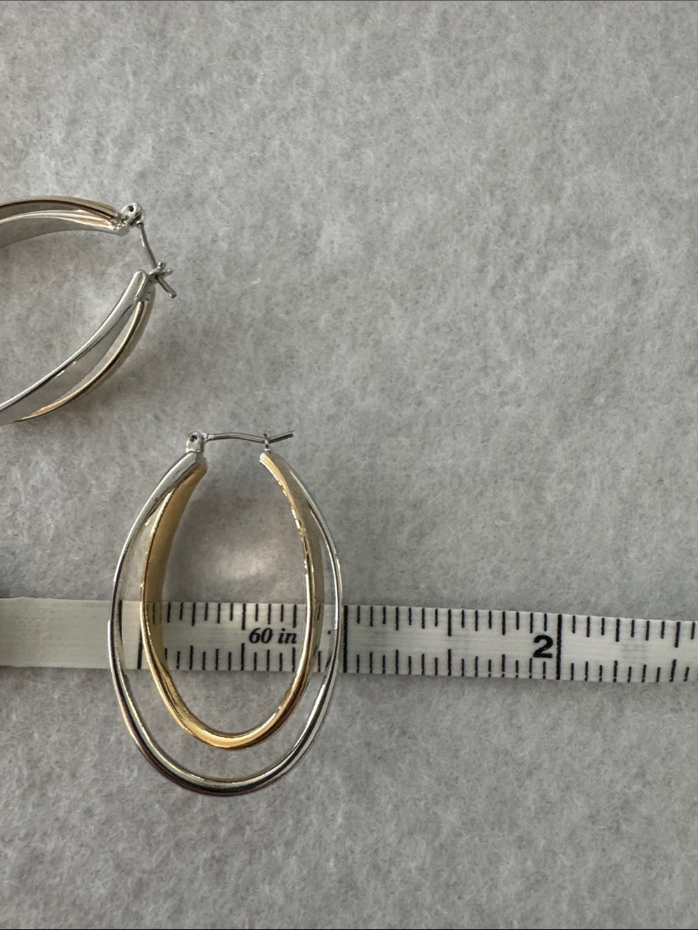 Silpada Two-Tone Gold and Silver Double Oval Hoop Earrings - Picture 2 of 6